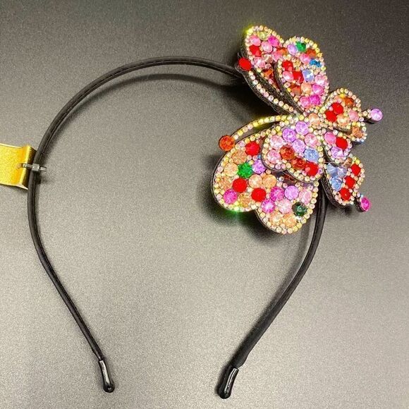 Natasha NWT Rhinestones Butterfly Headband - Picture 1 of 4